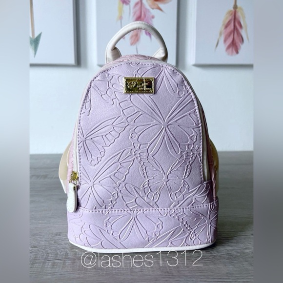 BETSEY JOHNSON Bag Jackie Butterfly Backpack- Purple LBJACKIE - Picture 1 of 8